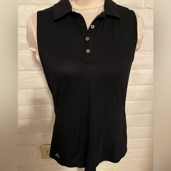 Adidas Black Sleeveless Golf Polo Shirt, size M - Picture 1 of 5